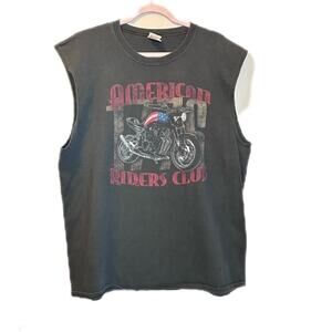 American writers club mens tank top motorcycle American flag